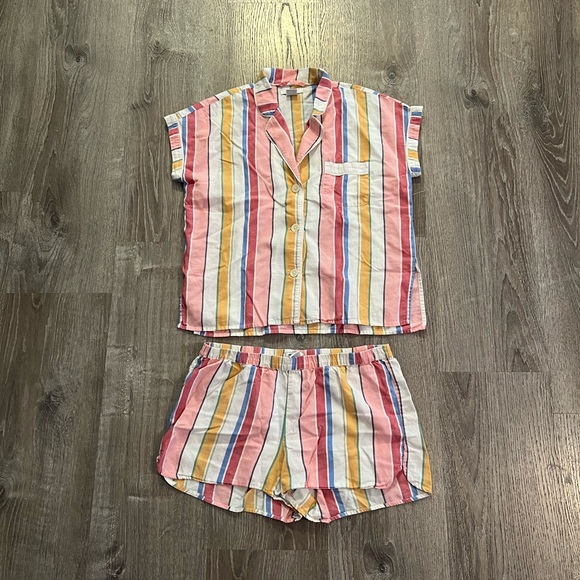Madewell Bedtime Pajama  in Rainbow Stripe set - Picture 3 of 8